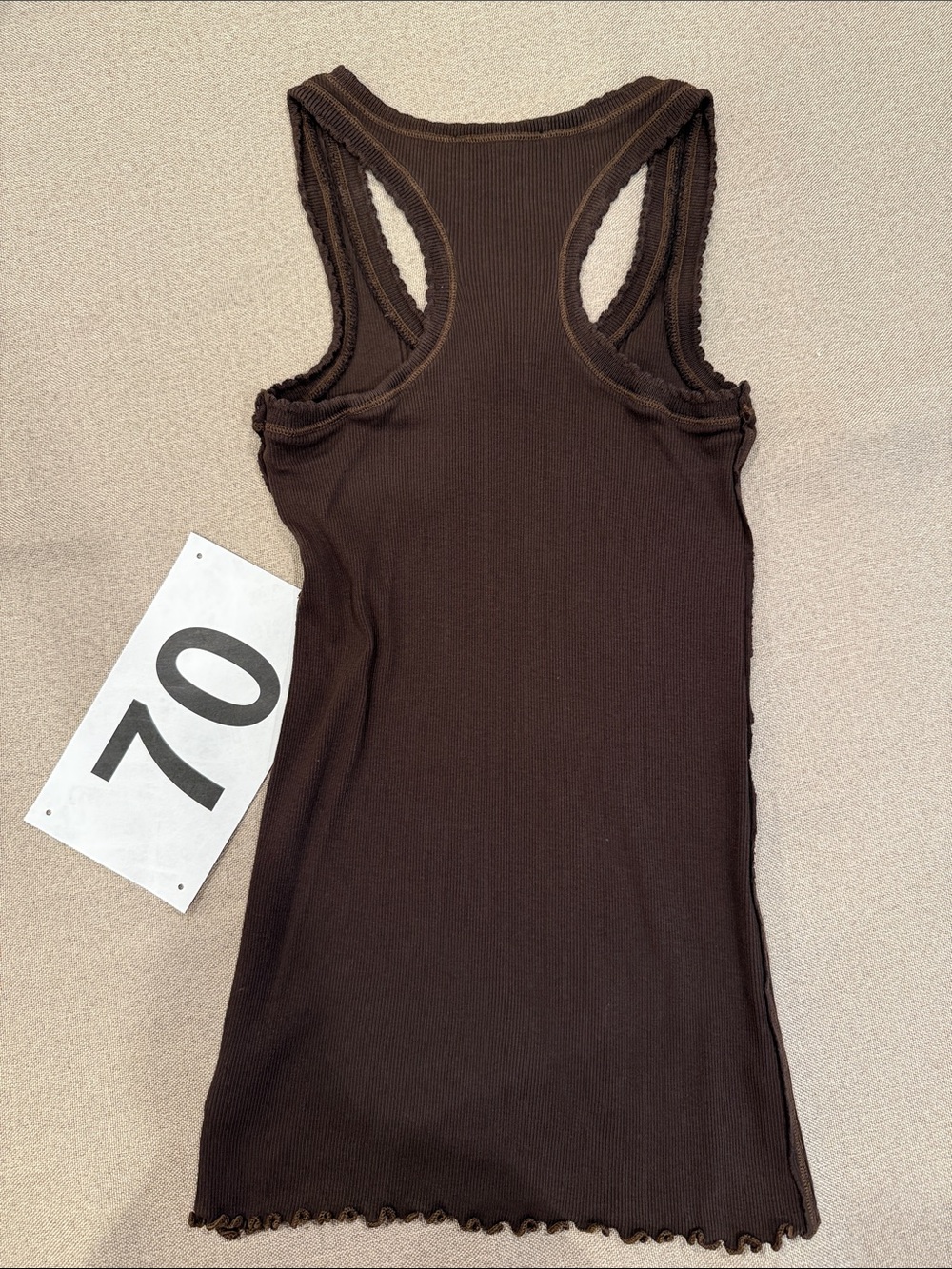 Juicy Couture Chocolate Brown Ribbed Racerback Tank - Picture 4 of 5